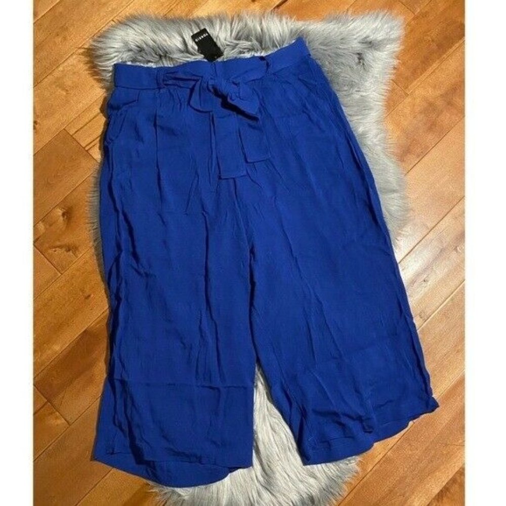 Torrid SAPPHIRE CRINKLED GAUZE SELFTIE CULOTTEPANT Size 0X - Picture 3 of 6